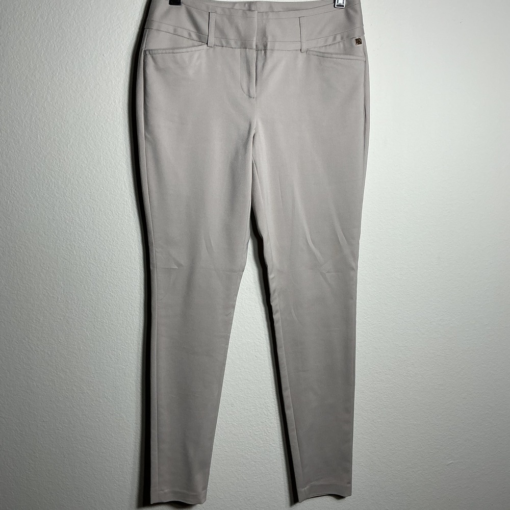 Ivanka Trump Dress Pants Women Size 2 Taupe Slim Tapered Stretch Career Trousers